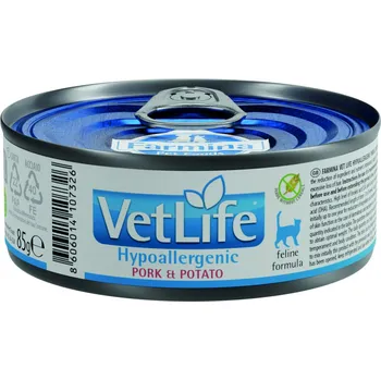 Krmivo pro kočku Vet Life Cat konzerva Hypoallergenic Pork&Potato 12x85g