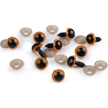 Oči s pojistkou Ø12 mm, střední, 7 žlutá okrová