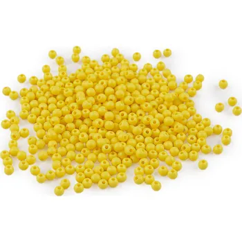Dětské navlékací korálky Plastové korálky Color Ø4 mm, malé, 9 žlutá světlá