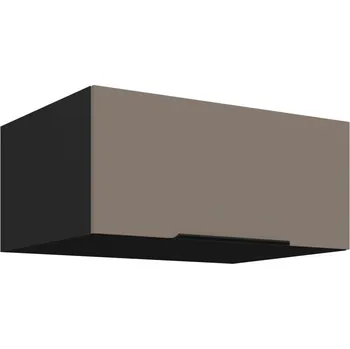 Kuchyňská skříňka Hluboká digestořová skříňka LUNARA - šířka 80 cm, tmavě béžová / černá