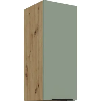 Kuchyňská skříňka Horní kuchyňská skříňka LUNARA - šířka 30 cm, zelená / dub artisan