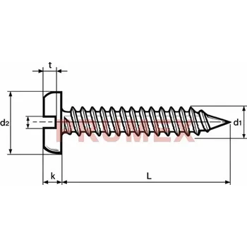 Šroub Šroub samořezný s drážkou DIN 7971C 3,9x9,5 pozink