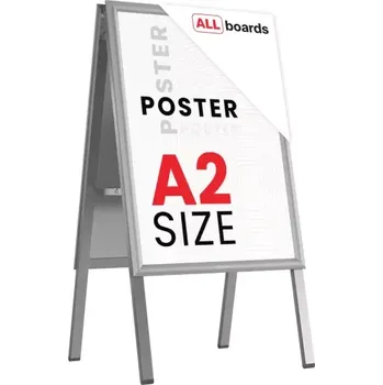 Kancelář Allboards,Oboustranná reklamní tabule A2 OWZ ve stříbrném hliníkovém rámu,OWZ_P_03