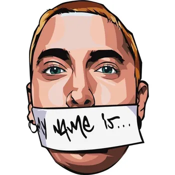 Obraz Nažehlovačka Termo Aplikace Nálepka na Oblečení MY NAME IS EMINEM HLAVA (Hlava)