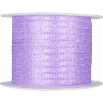 Stuha Tenká saténová stužka lila 3mm x 10m (2,20 Kč/m) (Saténová stužka lila, oboulící, tkané okraje)