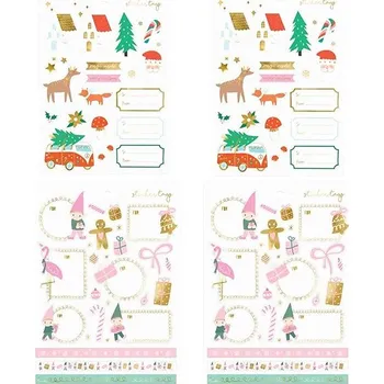 omalovánky PARTYDECO Sada vánočních samolepek a jmenovek Vánoce, 92 ks
