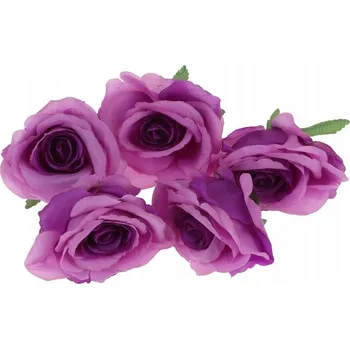 umělá květina RŮŽOVÝ KVĚT UMĚLÉ KVĚTY PRO DEKORAČNÍ KOMPOZICE 5 KS FIALOVÉ