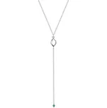 Stříbrný náhrdelník Y s přívěskem zrnka a přírodním zeleným onyxem