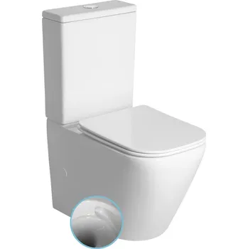 Sapho IMALA WC kombi, Vortex Rimless, spodní/zadní odpad, bílá