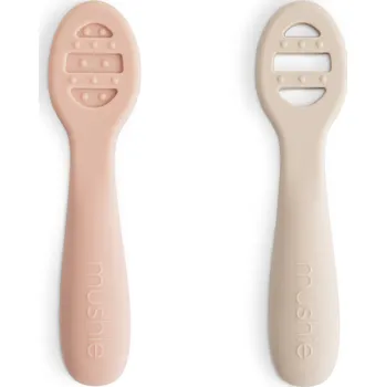 Příbor Mushie První lžičky na příkrmy 2ks Blush/Shifting Sand