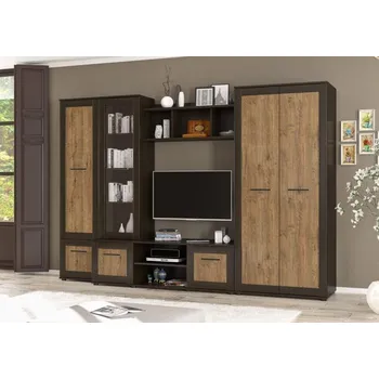 Obývací stěna Obývací sestava MODICA 300 cm, wenge a dub april