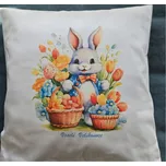 Nelly Povlak na polštář - zajíček obklopen květy Rozměr: 50/50 CM ZIP