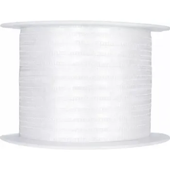 Stuha Tenká saténová stužka bílá 3mm x 10m (2,20 Kč/m) (Saténová stužka čistě bílá, oboulící, tkané okraje)
