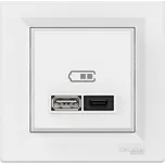 ASFORA Dvojitá USB A+C rychlonabíječka 3A 45W, bílá SCHNEIDER EPH2700421