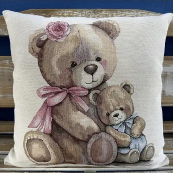 Povlečení Tegatex Gobelínový povlak na polštář - medvěd s malým medvídkem