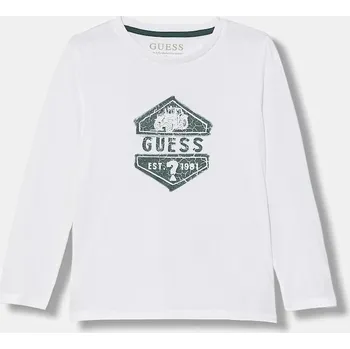 Dětské bavlněné tričko s dlouhým rukávem Guess N6RI19.K8HM4.PPY2 bílá 00X, vel. 68-76