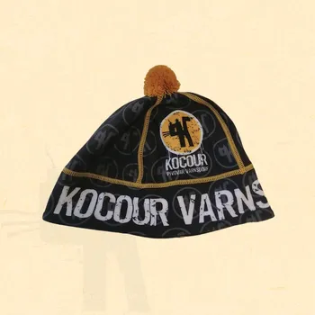 Čepice Zimní čepice s bambulí černá Velikost: XL