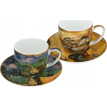 Sada 2 šálků s podšálky - V. van Gogh, Domy se slaměnými střechami (CARMANI)