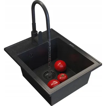 Granitový dřez Jednokomorový granitový dřez Granitan NERO, černý