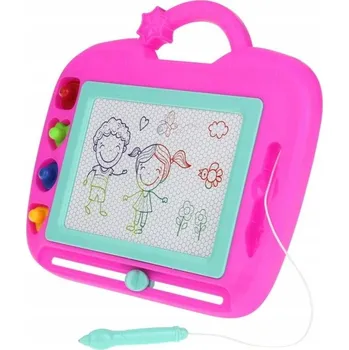 Magnetická kreslící tabulka MAGNETICKÁ TABULE ZMIZÍK PRO KRESLENÍ BAREVNÁ + 4 RAZÍTKA PROPISKA