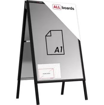 Kancelář Allboards,Oboustranná reklamní tabule A1 OWZ v černém hliníkovém rámu,OWZ_P_07