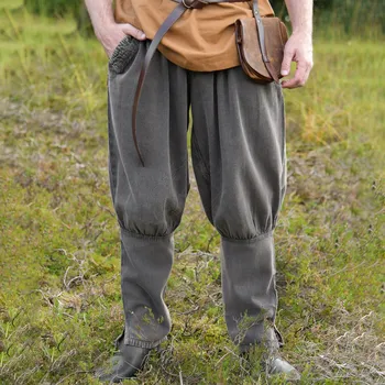 Karnevalový kostým Battle Merchant Vikingské kalhoty Gorm typu Rus – bavlna, obnošený vzhled