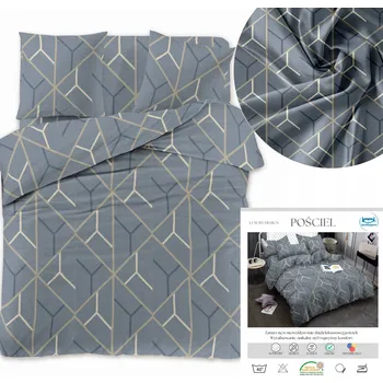 Povlečení SADA POVLEČENÍ PŘIKRÝVKA 200X220 SATÉN 4DÍLNÁ SADA GEOMETRICKÝ KLASICKÝ VZOR