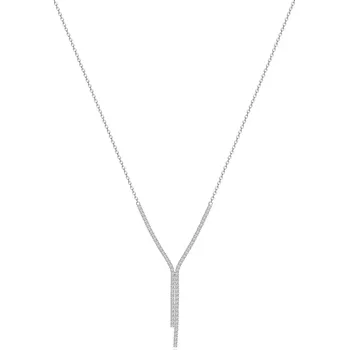 Náhrdelník Stříbrný náhrdelník 925 s dvojitou linií zirkonů ve čtvercových objímkách