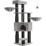 Feandrea Kočičí strom ONYX, 50x50x160cm, šedá/černá