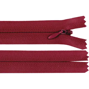 Zip Spirálový zip skrytý No 3 délka 60 cm, malé, 178 bordó
