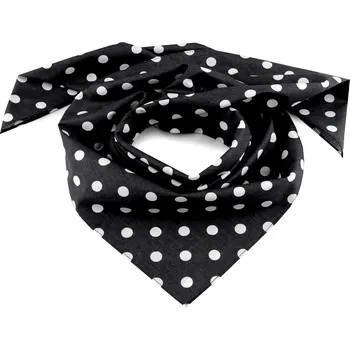 Šátek Bavlněný šátek s puntíky 70x70 cm, velké, 10 černá
