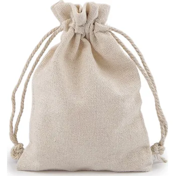 Dárkový pytlík 10x14 cm lněný, velké, 3 režná