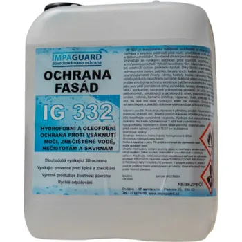 Fasádní barva IMPAGUARD IG 332 Hydrofobní a oleofobní polymer zabraňující vsáknutí moči 5 l