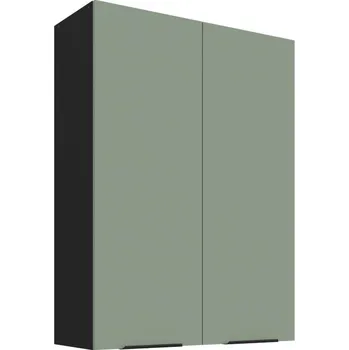 Kuchyňská skříňka Vysoká horní kuchyňská skříňka LUNARA - šířka 80 cm, zelená / černá
