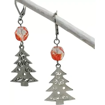 Náušnice Vánoční náušnice stromek s kuličkami
