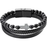 Evolution Group - Pavona Elegantní koženkový náramek s korálky 43044.3 černý 21 cm + 2 měsíce na vrácení zboží