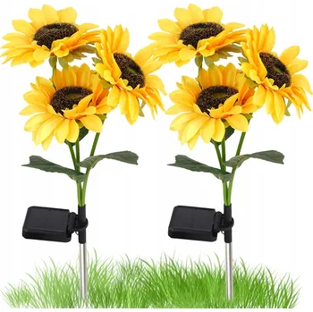 Venkovní osvětlení SOLÁRNÍ ZAHRADNÍ LAMPA LED SLUNEČNICE UMĚLÉ KVĚTY SOLÁRNÍ SVĚTLA 2X