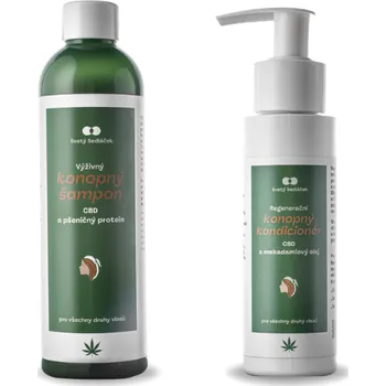 Lék na kožní problémy, vlasy a nehty Balíček konopný šampon a kondicionér s CBD 250 ml - Svatý Sedláček
