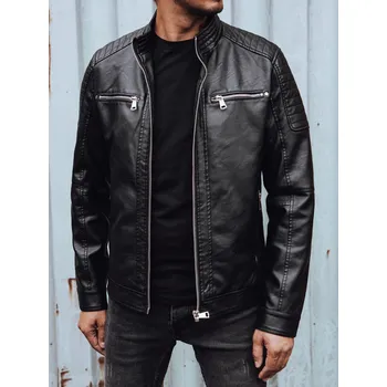 Pánská casual bunda Pánská kožená bunda DSTREET ČERNÁ XXL