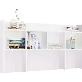 regál Nadstavec k psacímu stolu TopEshop 130 cm, bílá laminovaná deska, 5 polic