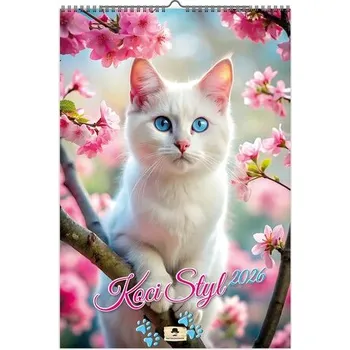 Kalendář Kalendarz 2026 A3 ścienny jednostronny koci styl