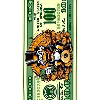 Obraz Nažehlovačka Termo Aplikace Nálepka na Oblečení KACHER DONALD Bankovka DOLAR