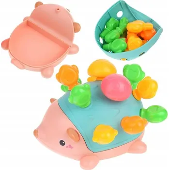 ostatní stavebnice EDUKAČNÍ SENZORICKÝ JEŽEK TŘÍDIČ STAVEBNICE HRAČKA MONTESSORI MODRÝ