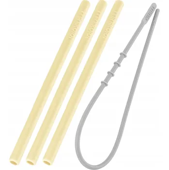 Brčka pro děti s kartáčkem na čištění 3 ks Žlutá