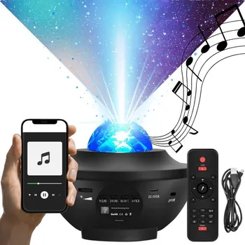 Noční světlo PROJEKTOR NOČNÍ OBLOHY PROJEKTOR OBLOHY NOČNÍ LAMPA LED REPRODUKTOR BLUETOOTH + DÁLKOVÉ OVLÁDÁNÍ