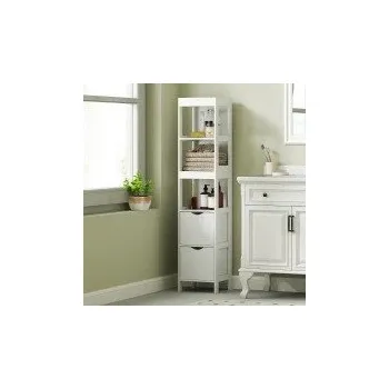 Koupelnový nábytek Úzká koupelnová skříňka, 30 x 30 x 141,5 cm | bílá