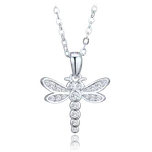 MINET Dětský stříbrný náhrdelník vážka se zirkony JMAD0066SN38