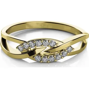 Prsten Couple, Elegantní prsten Emma, žluté zlato se zirkony, vel. 51, prům. 16.2 mm, 585-68-1-0565.0Z00.0.51.001