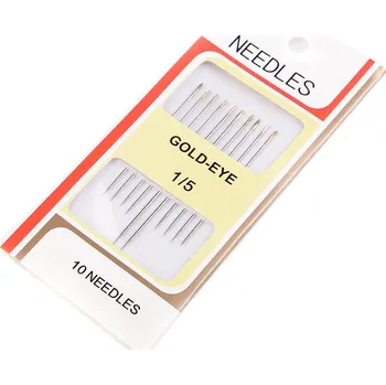 Jehly šicí ostré, zlatá ucha, malé, nikl
