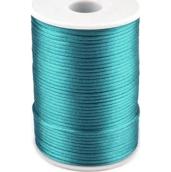 Saténová šňůra Ø2 mm, střední, 47 modrá tyrkys